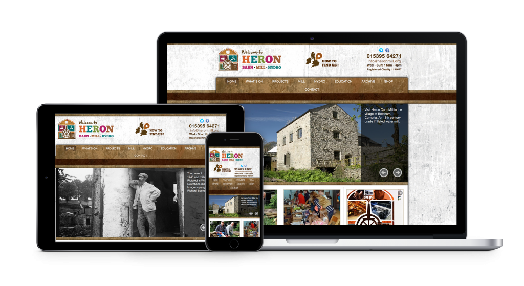 heron corn mill website design by bdsdigital