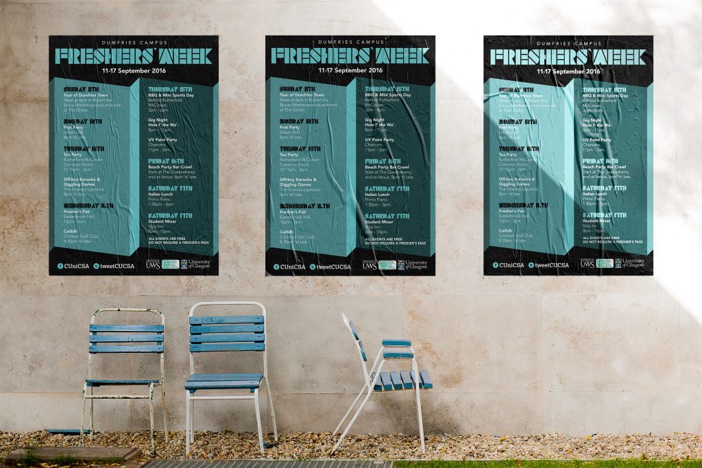 uws freshers poster design by bdsdigital